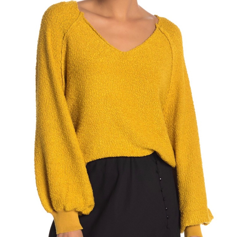 CODEXMODE V-Neck Blouson Sleeve Sweater